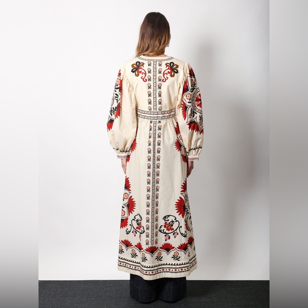 NWT Farm Rio Cream Cashew Mandala Maxi Dress - Picture 5 of 16